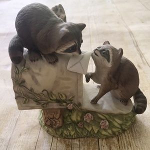 Raccoons Vintage Masterpiece Porcelain by Homco